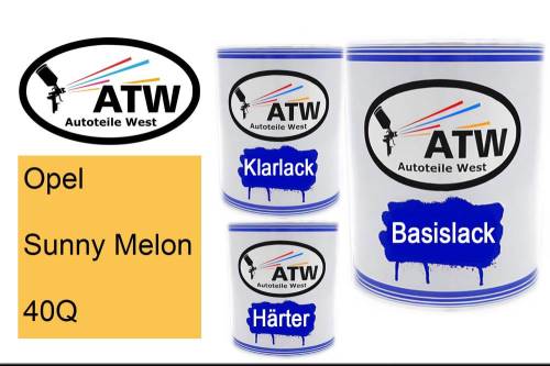 Opel, Sunny Melon, 40Q: 1L Lackdose + 1L Klarlack + 500ml Härter - Set, von ATW Autoteile West.